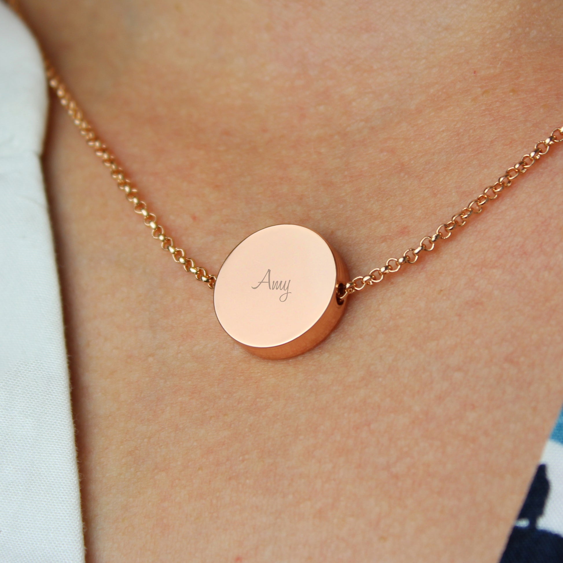 Rose gold tone disc necklace - Lilybet loves