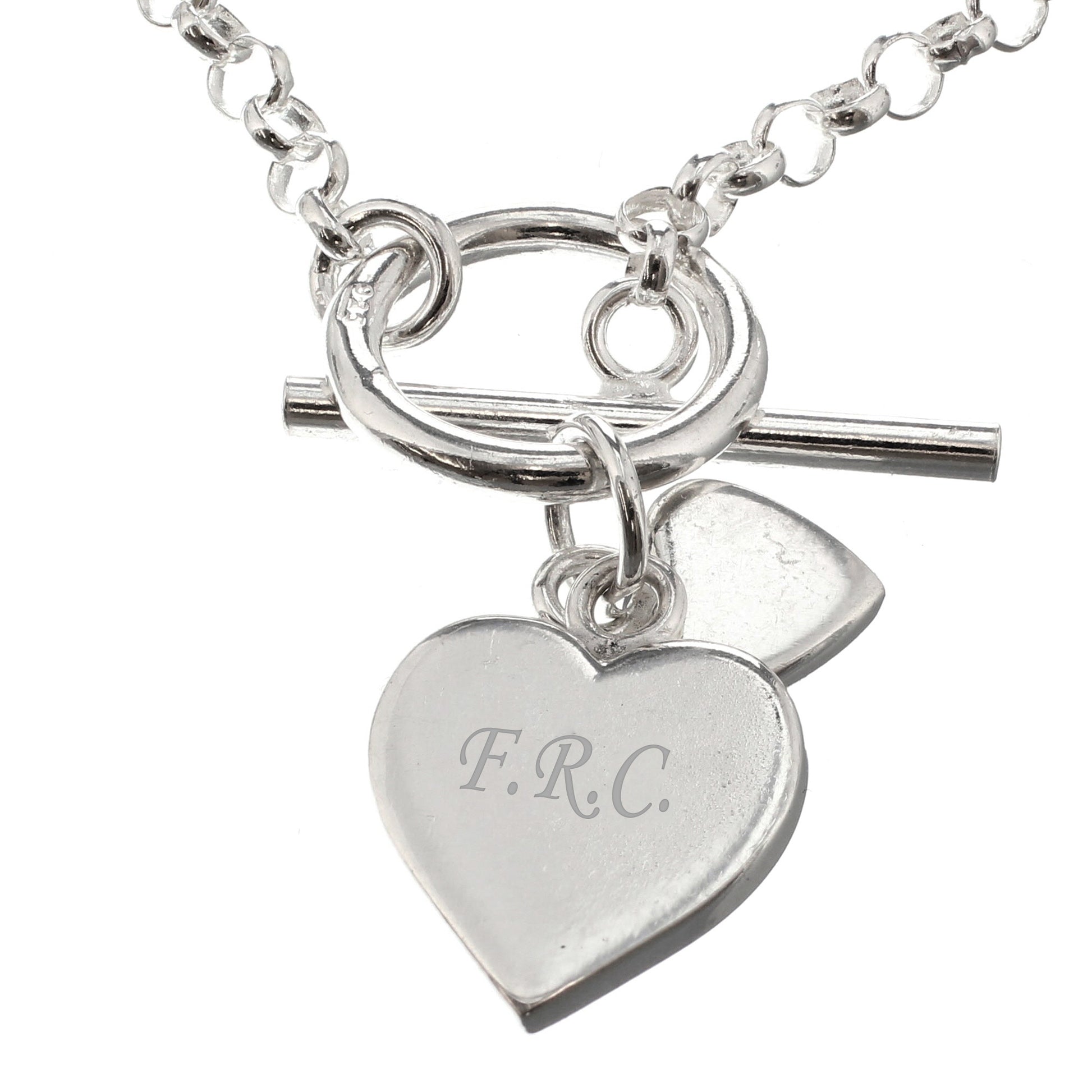Personalised Hearts T-Bar Necklace - Lilybet loves