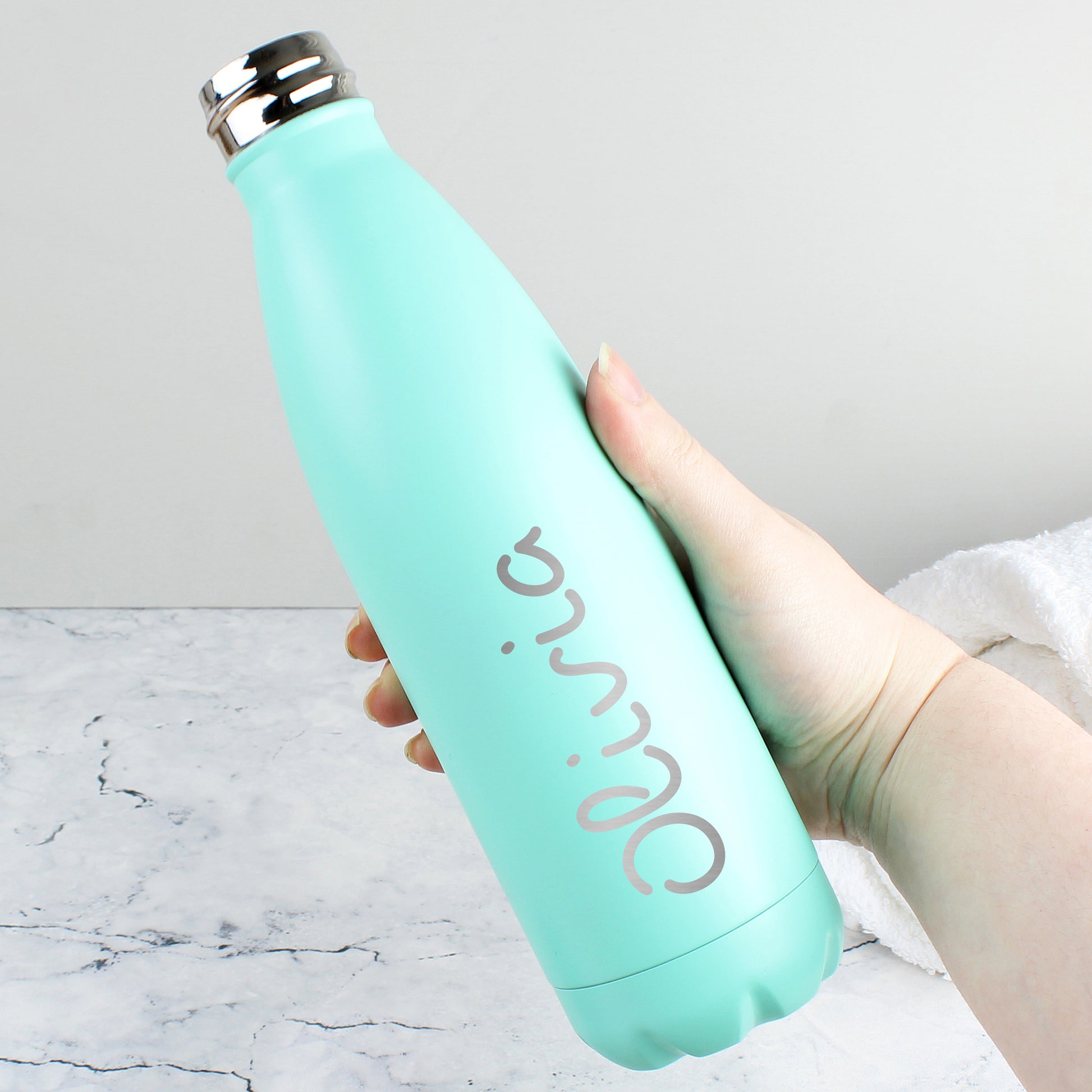 Pale blue insulated Island themed drinks bottle - Lilybet loves