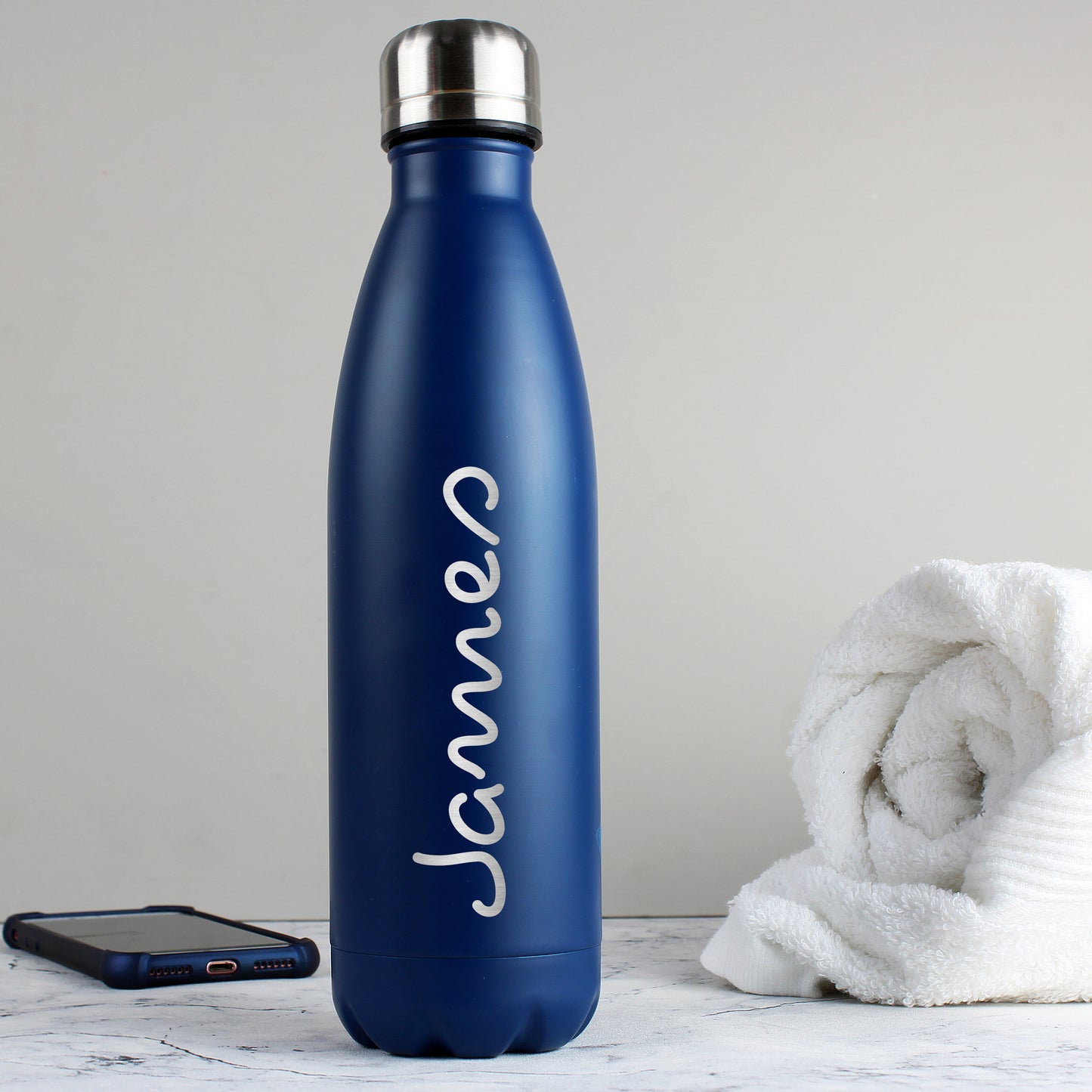Navy insulated Island themed drinks bottle - Lilybet loves