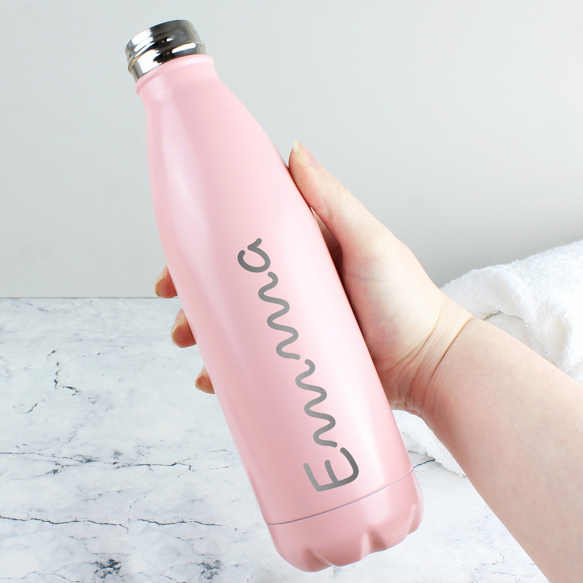 Island themed pink insulated drinks bottle - Lilybet loves