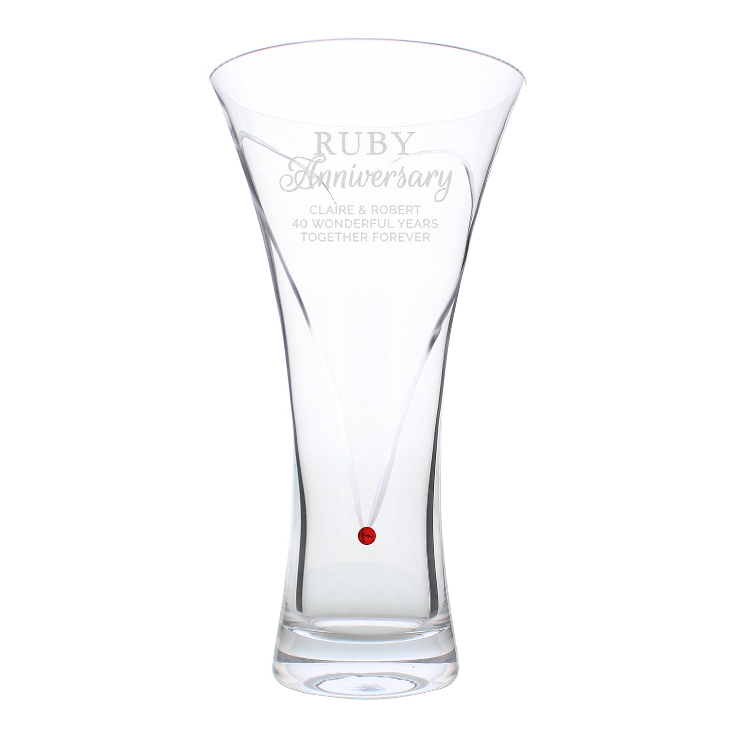 Ruby Anniversary and hand cut diamante vase with Swarovski Elements - Lilybet loves