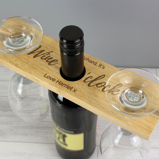 Wine O'clock' Wine Glass & Bottle Butler - Lilybet loves