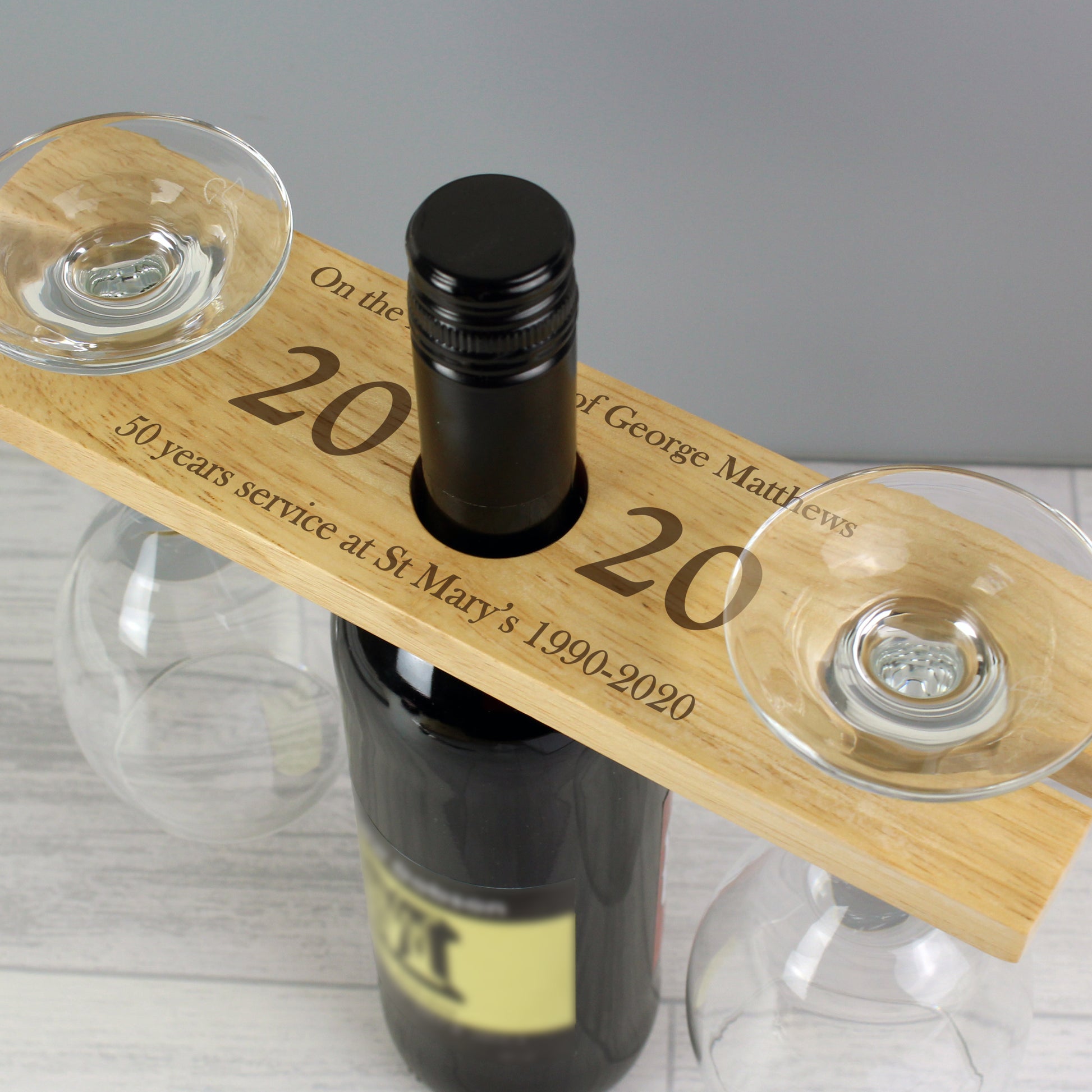 'Year' wine glass and bottle butler - Lilybet loves
