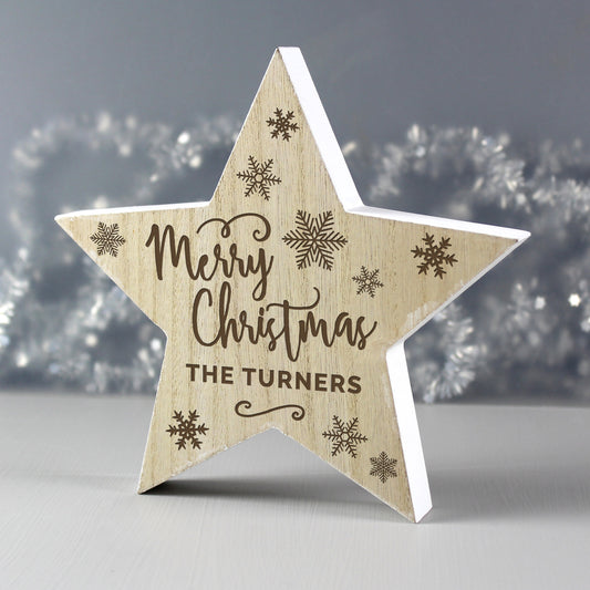 Personalised wooden star decoration