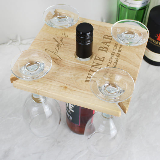 Four Wine Glass Holder & Bottle Butler - Lilybet loves