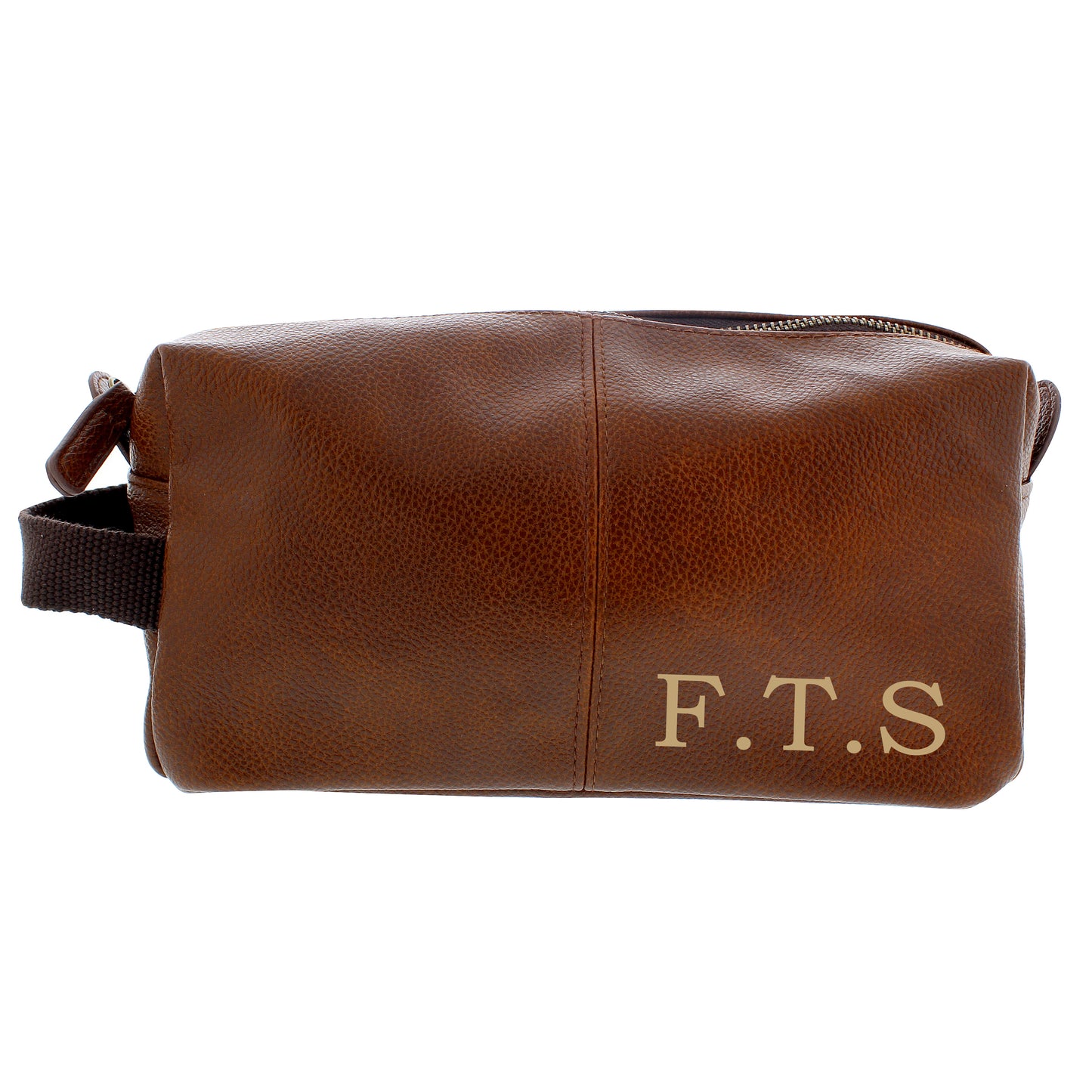 Luxury initials brown leatherette wash bag, personalised - Lilybet loves