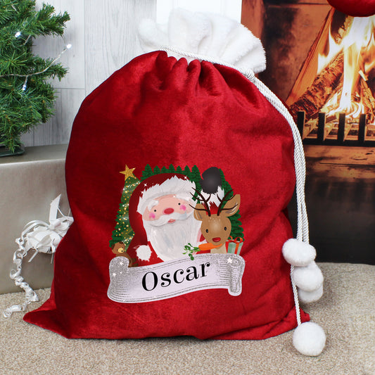 Christmas Santa red sack, personalised - Lilybet loves
