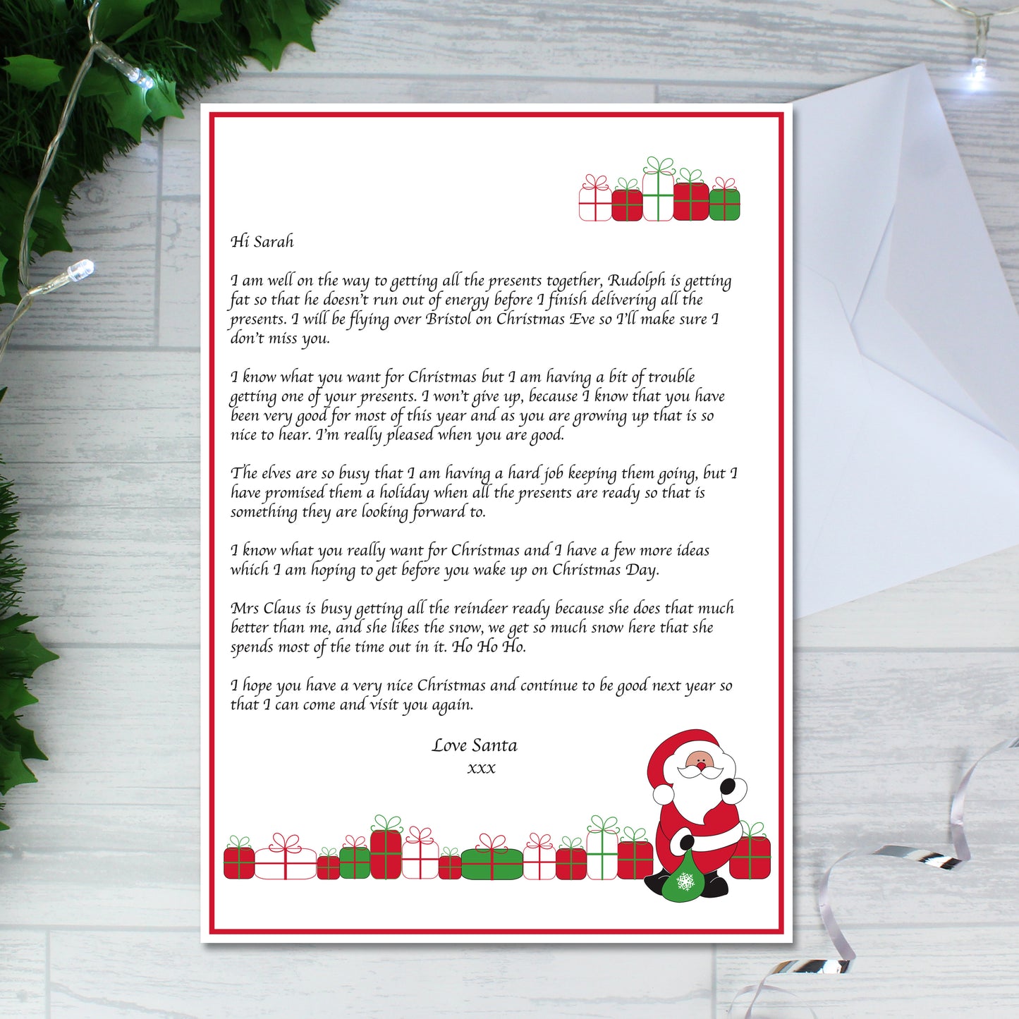 Santa letter, personalised - Lilybet loves
