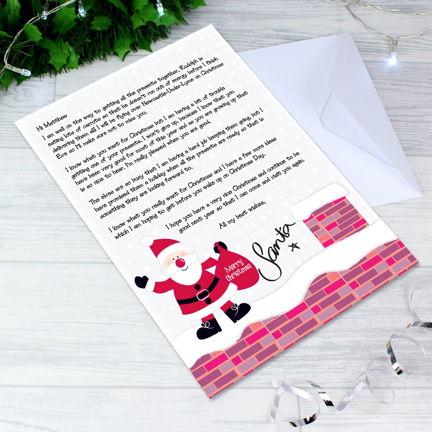 Rooftop Santa letter, personalised - Lilybet loves