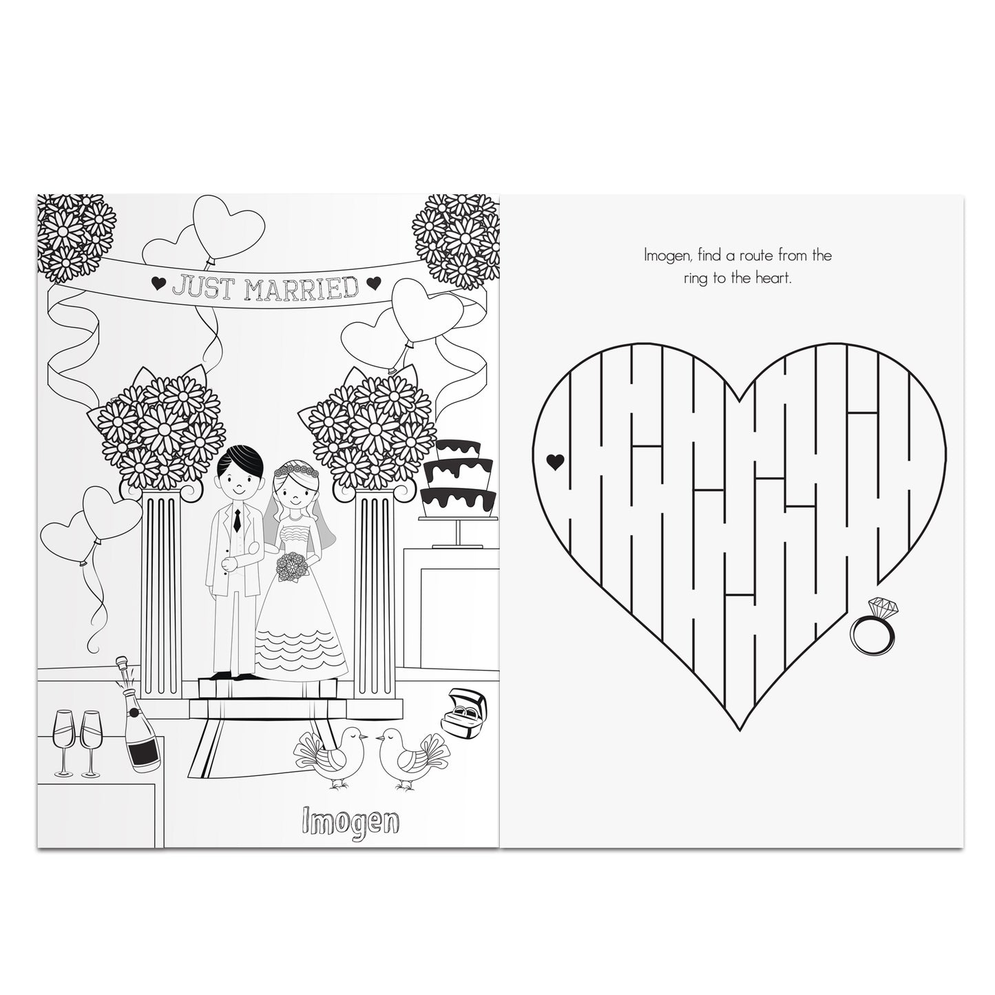 Wedding activity book for girls and boys, personalised - Lilybet loves
