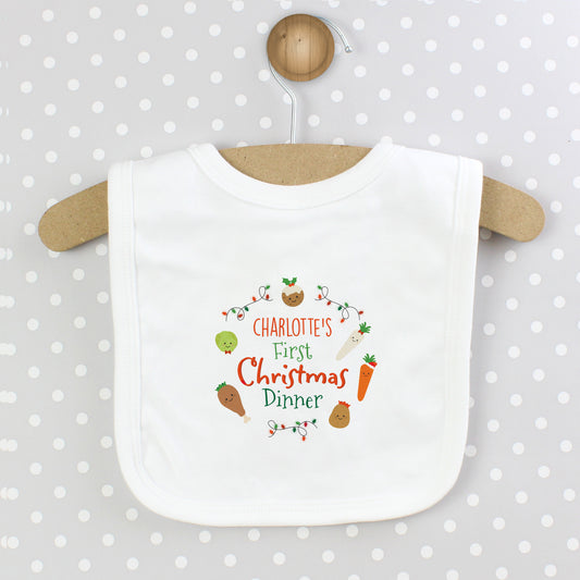 First Christmas dinner bib, personalised - Lilybet loves