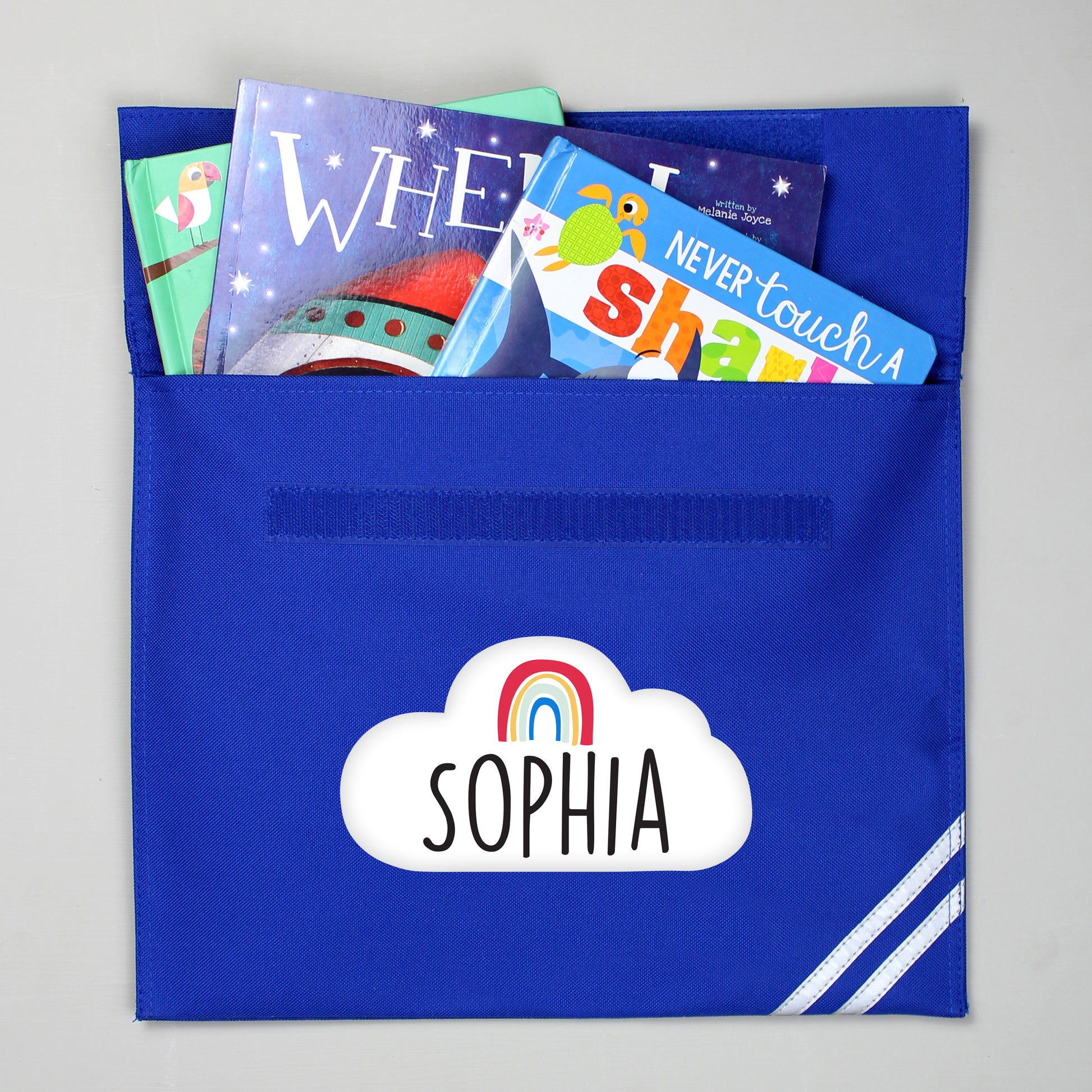 Rainbow blue book bag - Lilybet loves