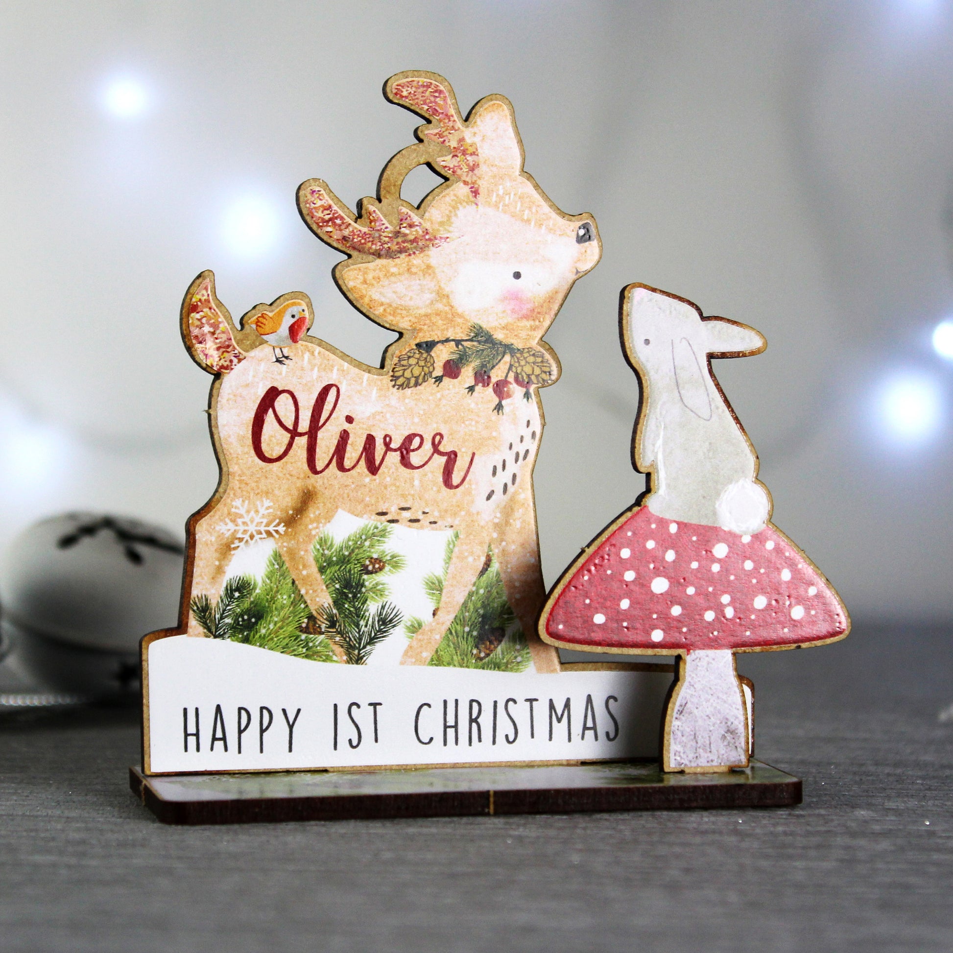 Make your own festive fawn 3D decoration kit, personalised - Lilybet loves