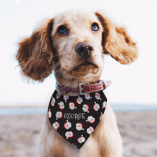 Santa pattern dog bandana, personalised - Lilybet loves