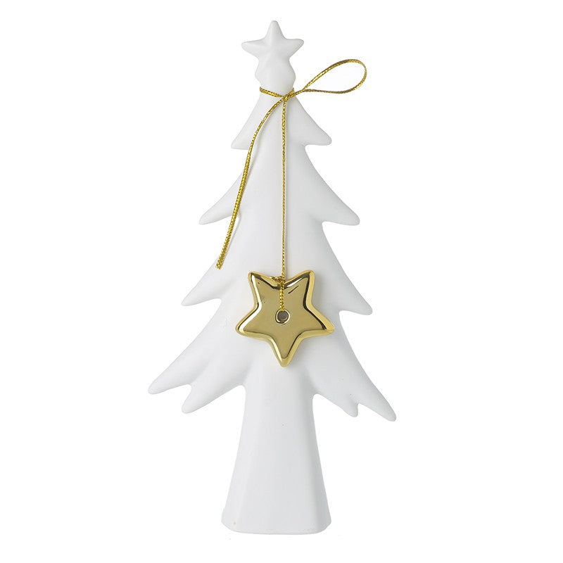 White ceramic tree with star detail